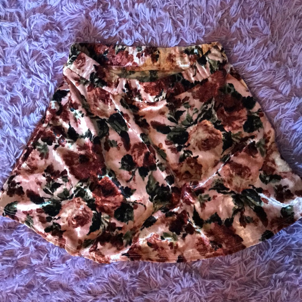 Discontinued Velvet Floral Skirt